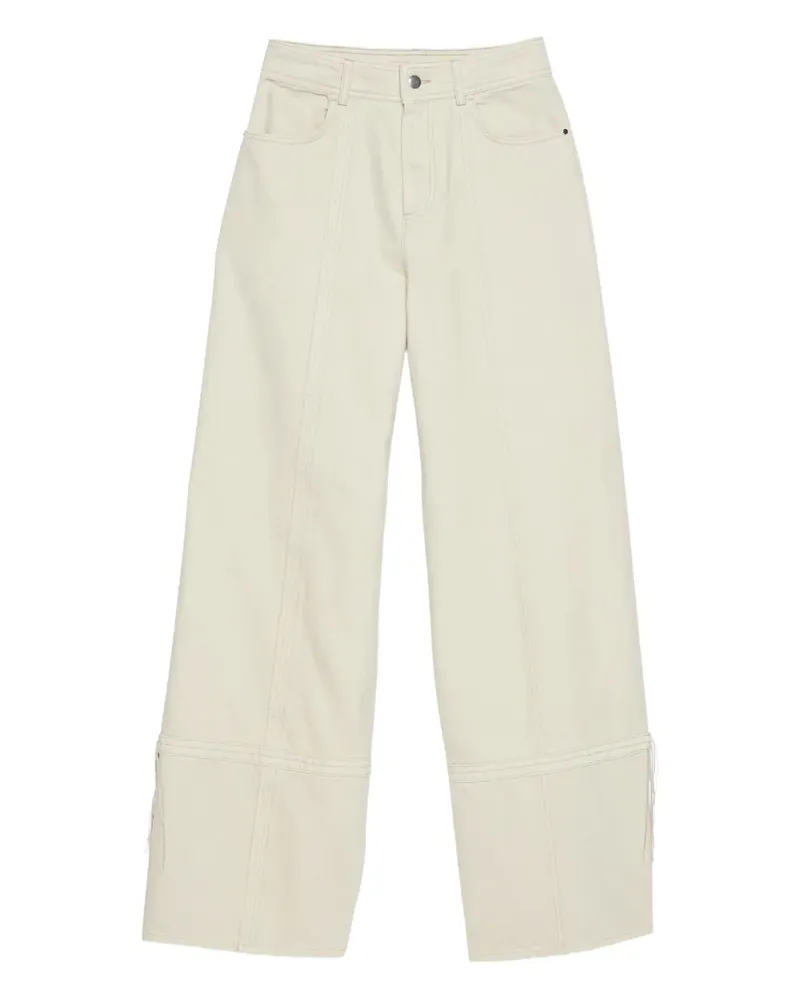 AERON unfinished trim wide trousers - Nude Nude