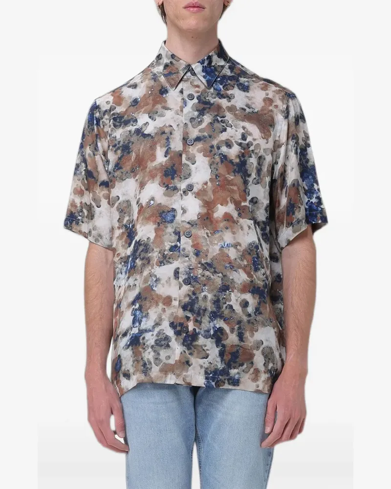 Armani Exchange Hemd mit abstraktem Print - Nude Nude
