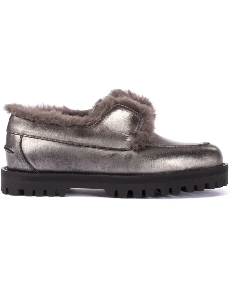 Le Silla Yacht Loafer mit Shearling-Besatz - Grau Grau