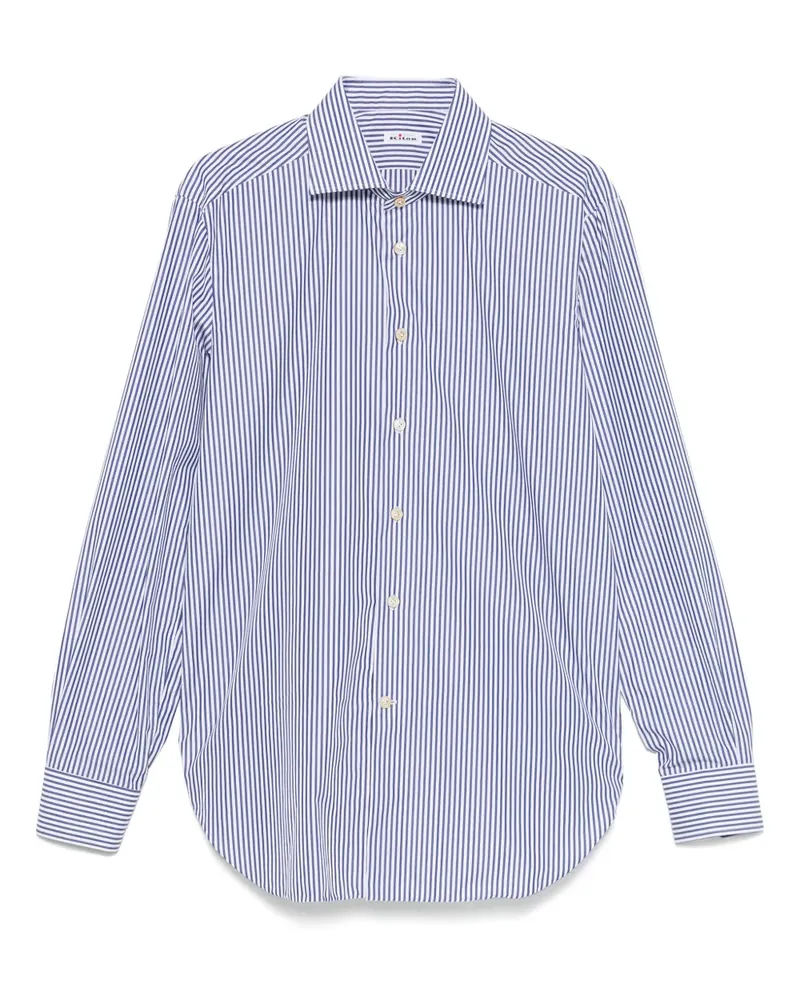 Kiton Gestreiftes Hemd - Blau Blau