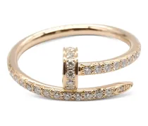 18kt Rotgoldring mit Diamanten