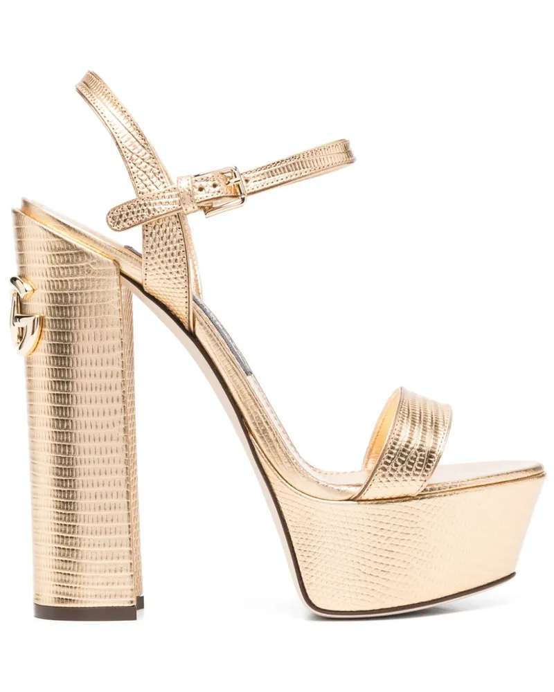 Dolce & Gabbana Sandalen mit Plateau 150mm - Gold Gold