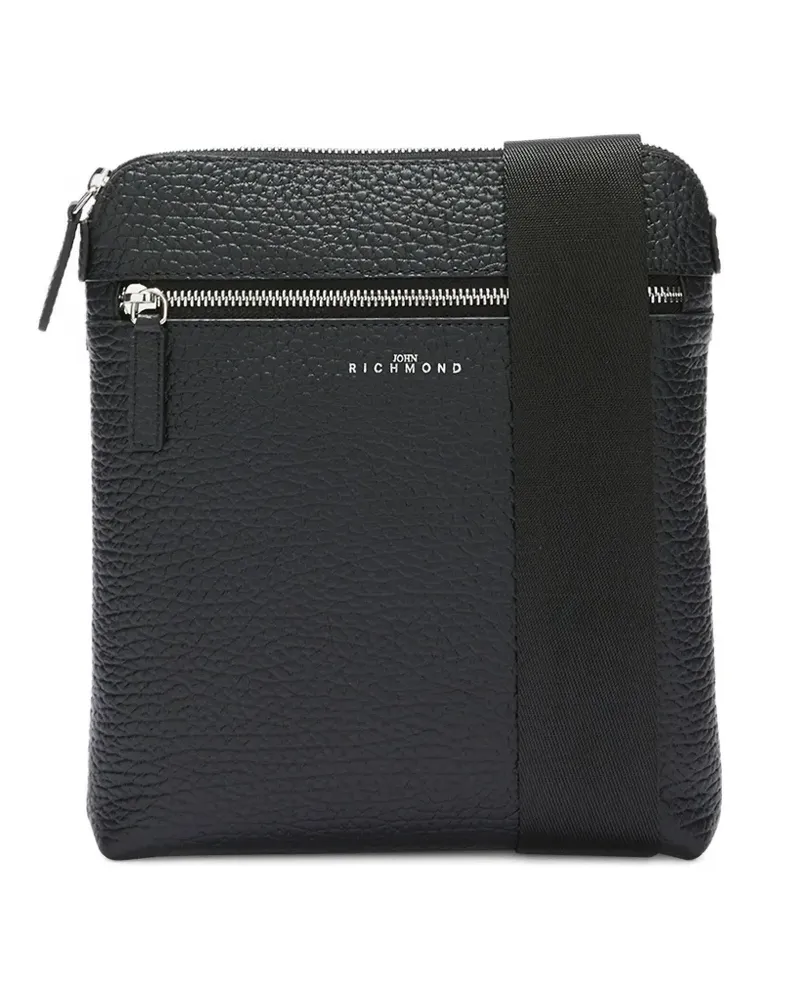 John Richmond Kuriertasche mit Reißverschluss - Schwarz Schwarz