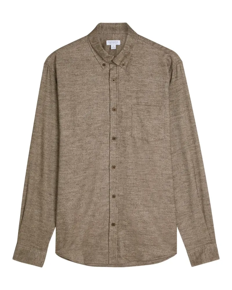 Sunspel Hemd mit Brusttasche - Braun Braun