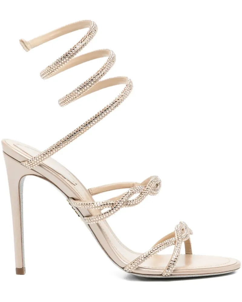René Caovilla Sandalen mit Spiralverzierung 110mm - Nude Nude