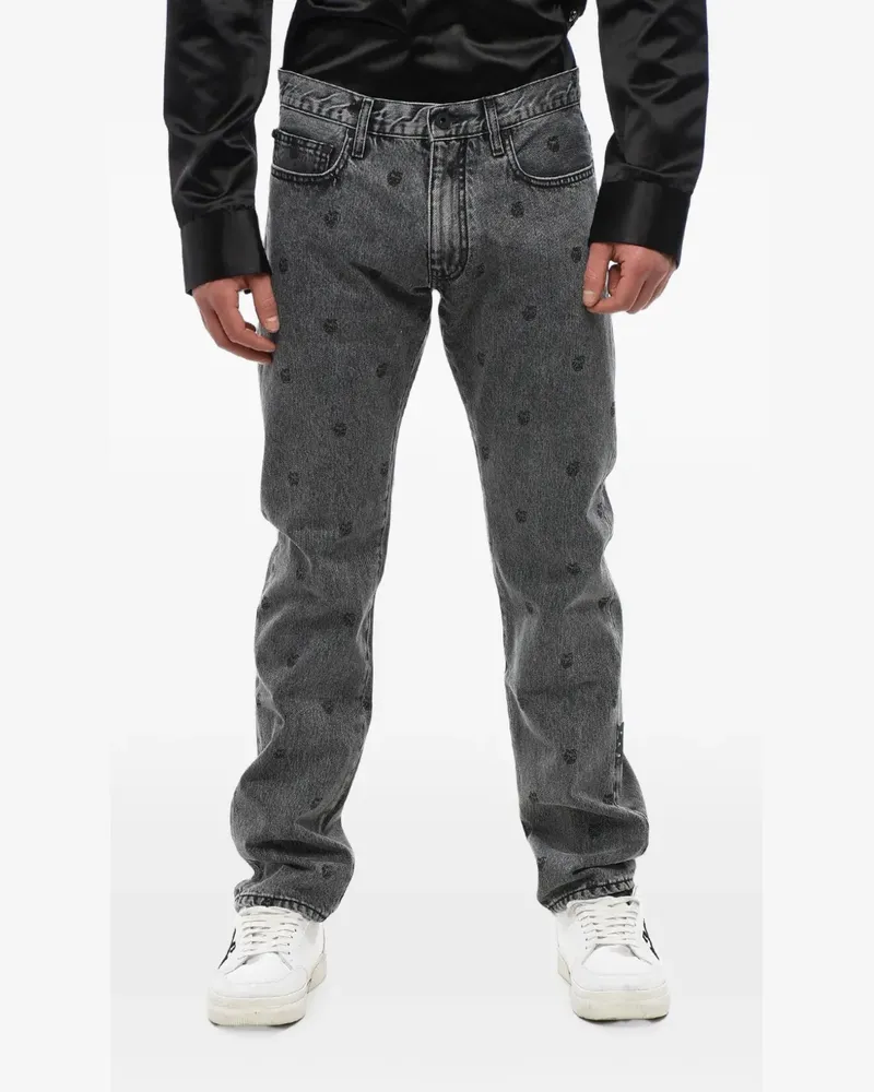 OFF-WHITE apple-pattern slim-fit jeans - Grau Grau