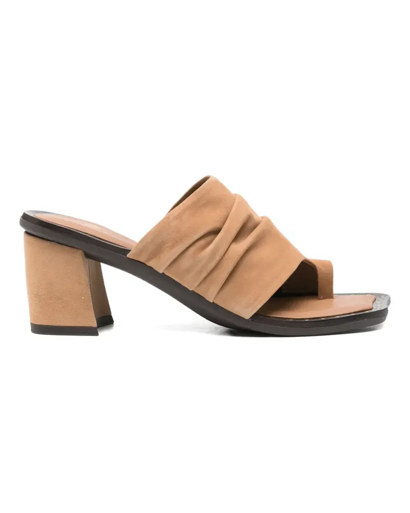 ash Corine ruched toe-strap sandals - Nude Nude