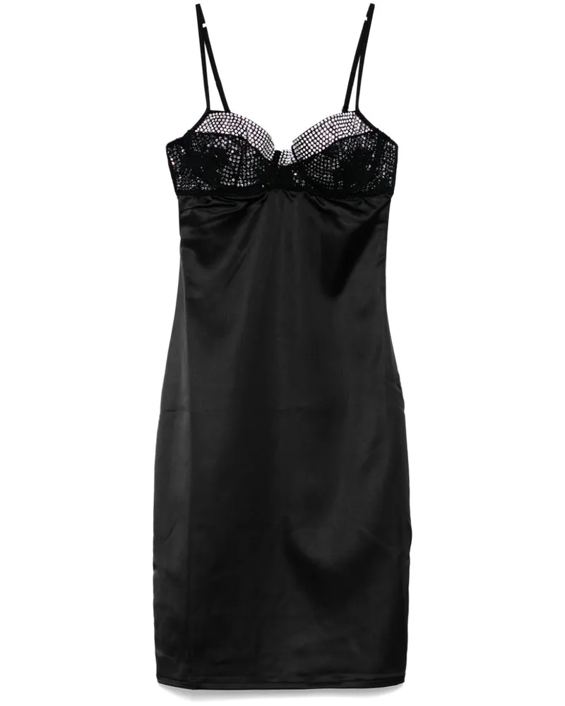 Oséree Schlauchkleid mit Kristallen - Schwarz Schwarz