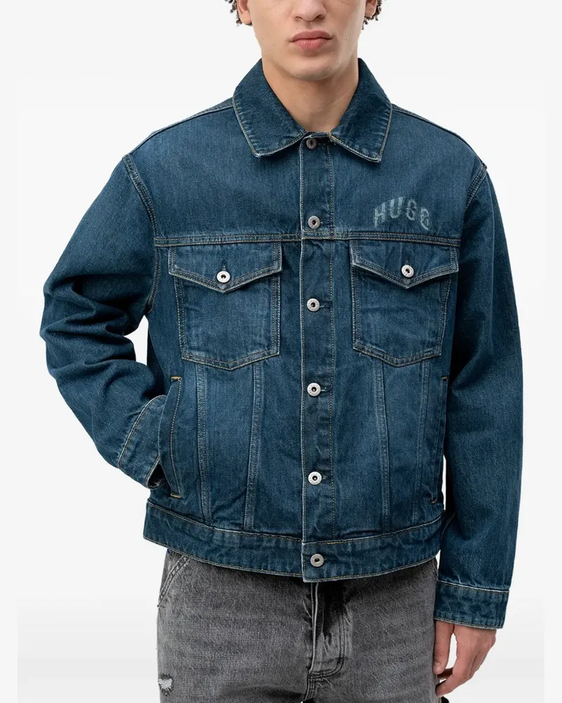 HUGO BOSS logo-print denim jacket - Blau Blau