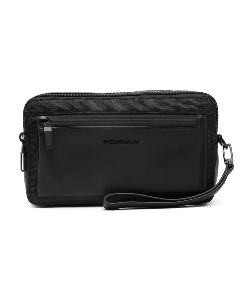 Piquadro Clutch mit Logo - Schwarz Schwarz