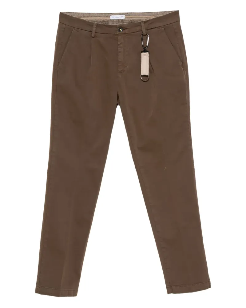 Manuel Ritz Twill-Hose mit Bundfalten - Braun Braun