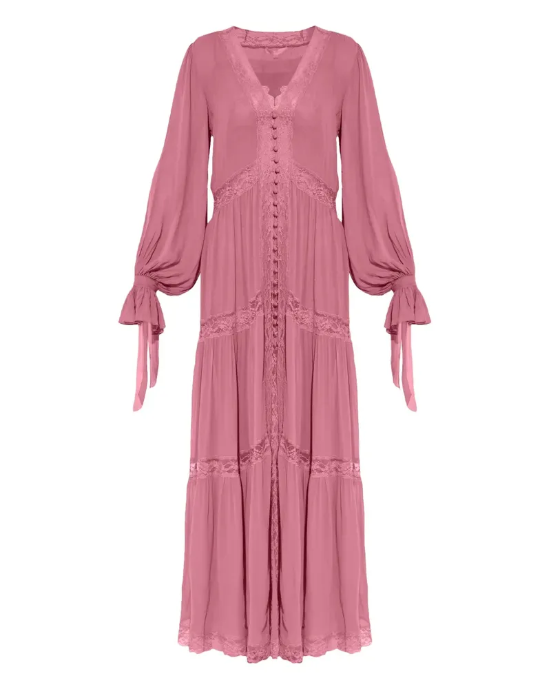 LoveShackFancy Lyvienne Maxikleid aus Chiffonspitze - Rosa Rosa