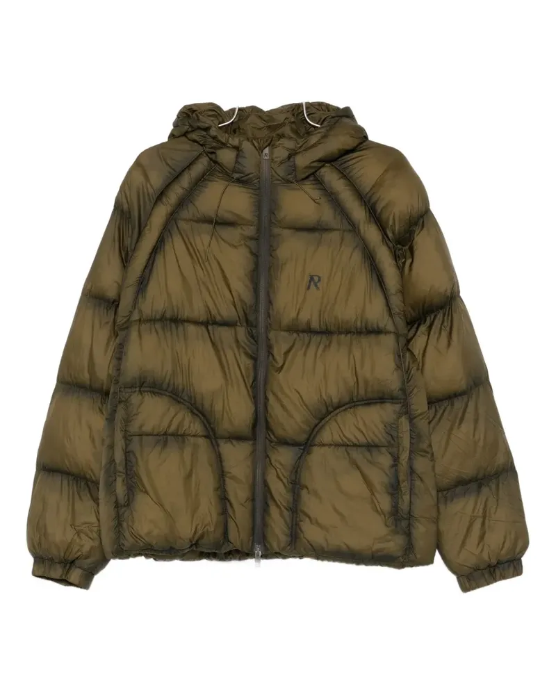 REPRESENT translucent hooded puffer jacket - Grün Grün
