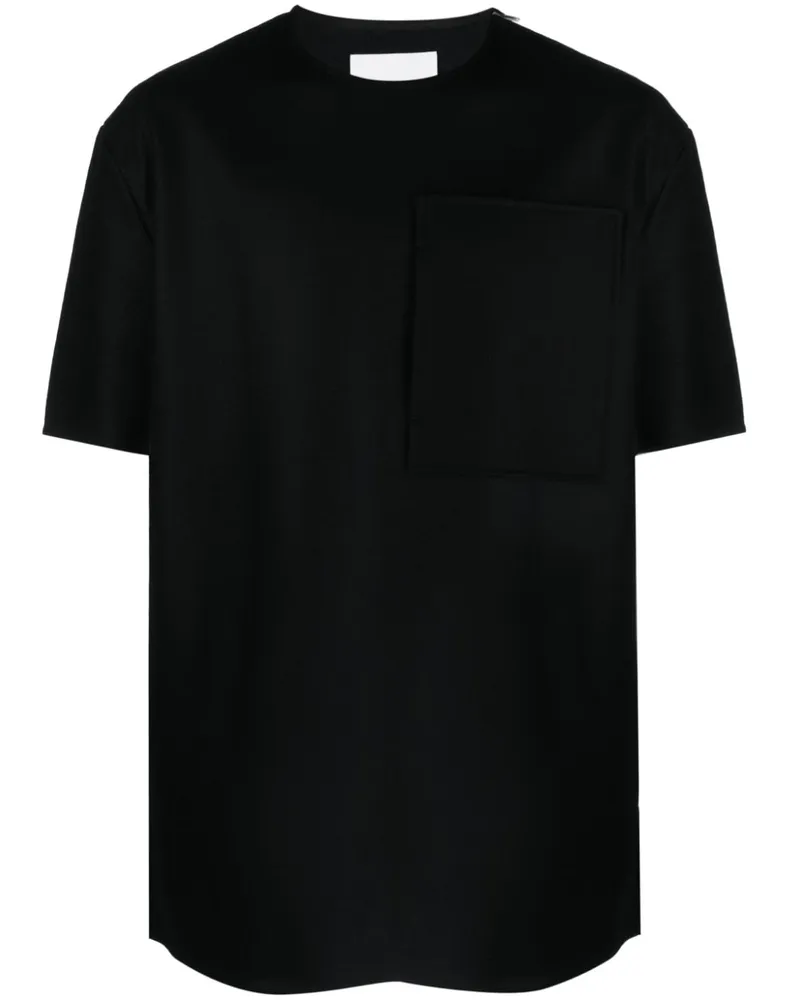 Jil Sander T-Shirt mit Reißverschluss - Schwarz Schwarz