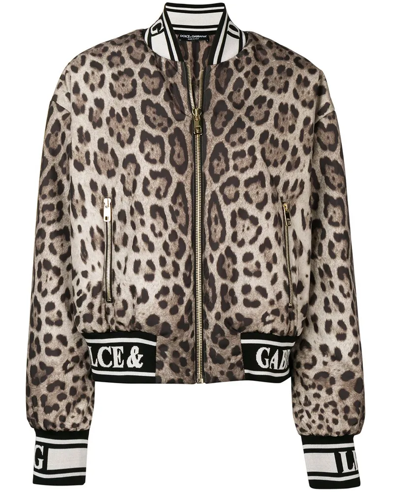 Dolce & Gabbana Bomberjacke mit Leoparden-Print - Braun Braun