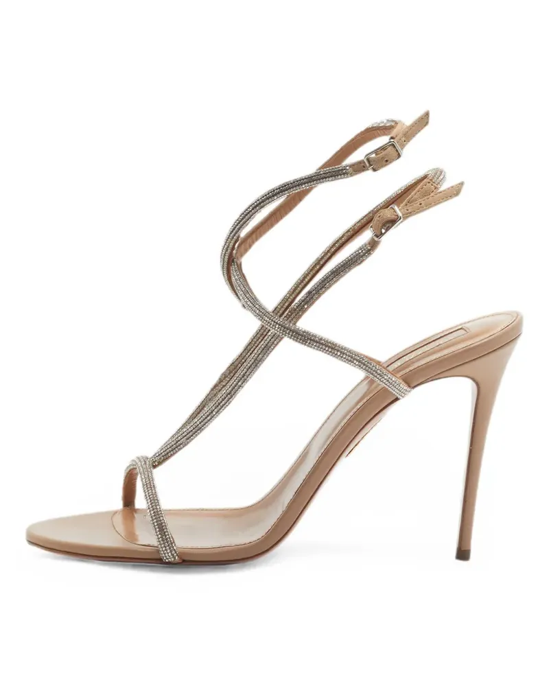 Aquazzura Moondust Sandalen mit Kristallen 115mm - Nude Nude