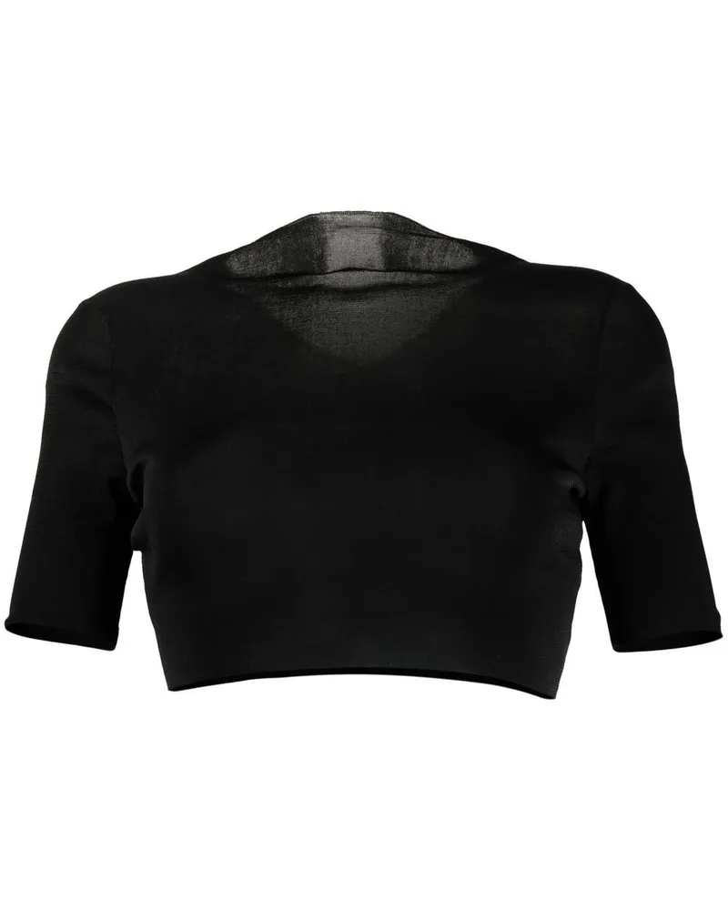 The Row Kurzärmeliges Cropped-Oberteil - Schwarz Schwarz