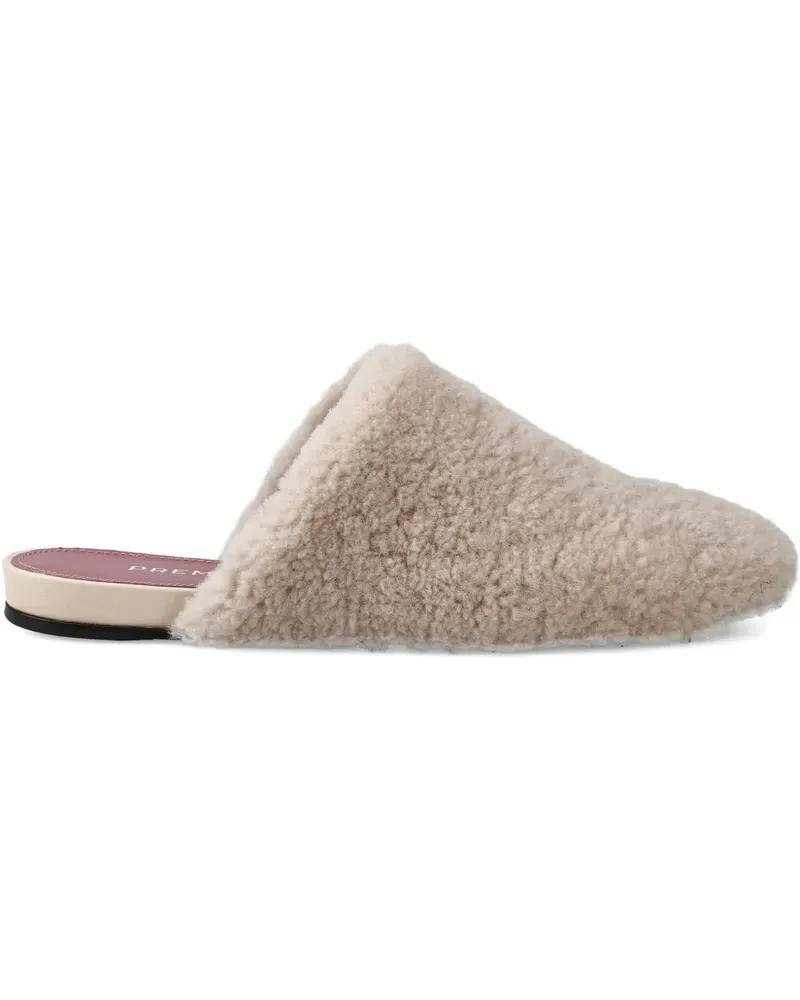 Premiata Slipper mit Shearling-Besatz - Weiß Weiß