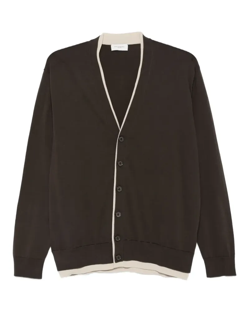 Paolo Pecora Milano Cardigan mit Paspeln - Braun Braun