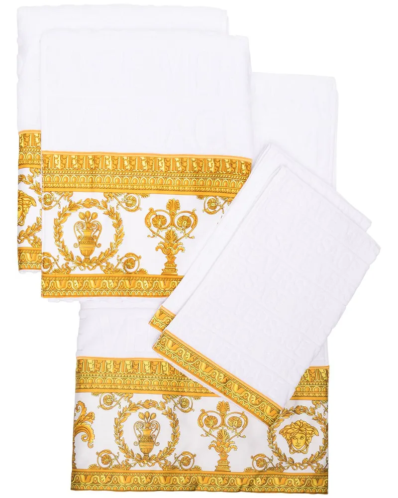 Versace Set aus fünf I Love Baroque Handtüchern - Weiß Weiß