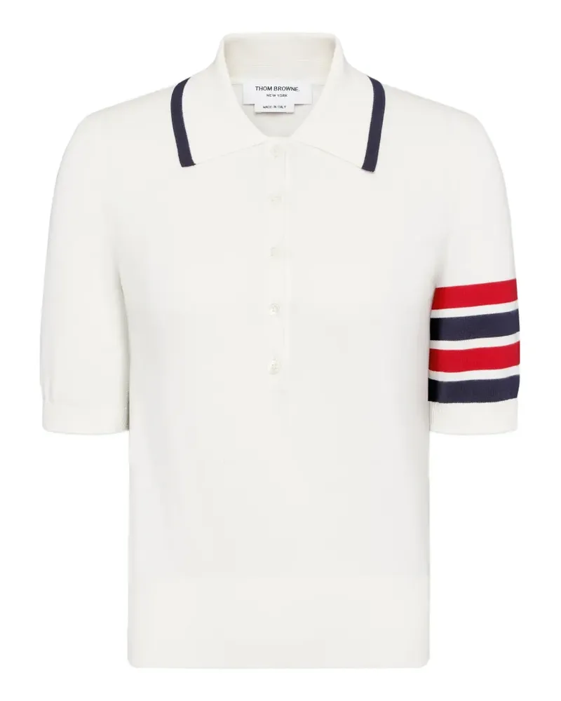 Thom Browne Hector Intarsien-Poloshirt - Weiß Weiß