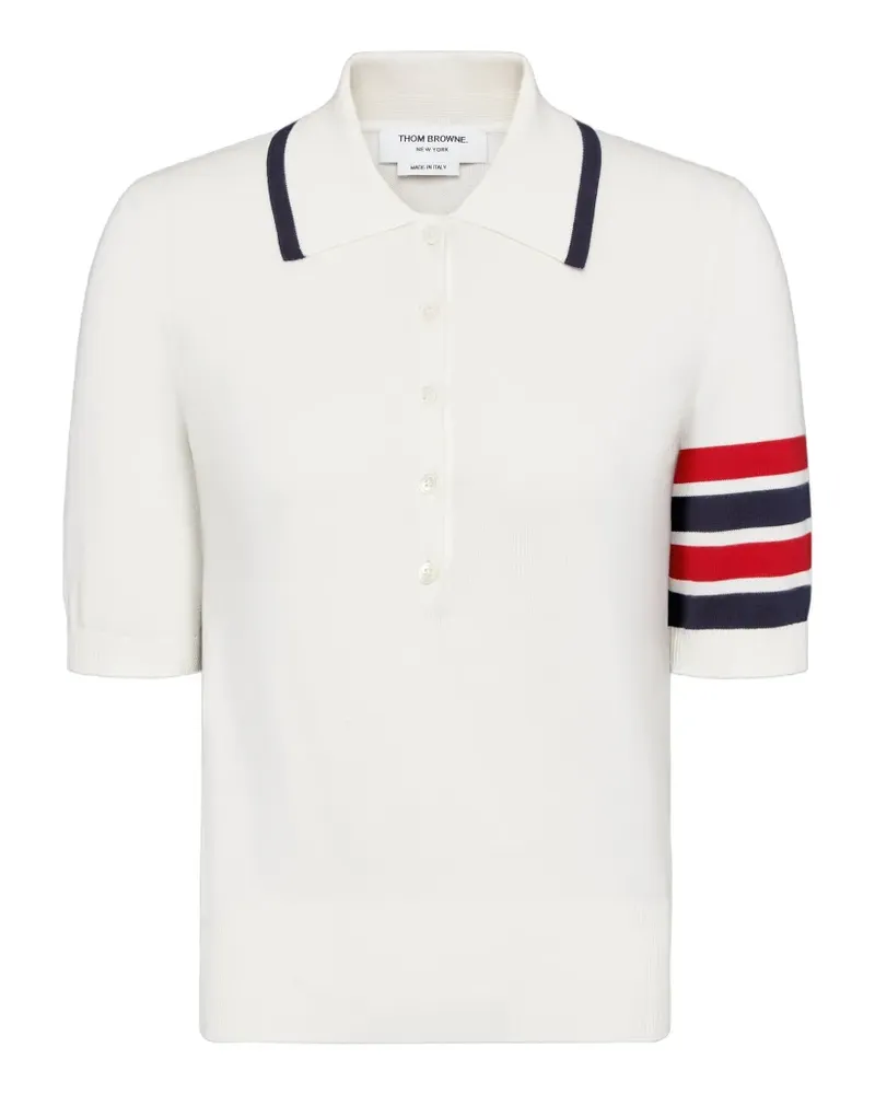 Thom Browne Hector Intarsien-Poloshirt - Weiß Weiß