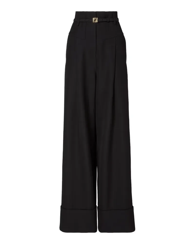 Fendi Poudre Hose aus Wolle - Schwarz Schwarz