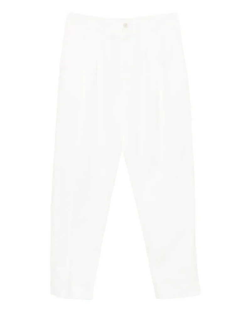 Canali Straight-Leg-Hose mit Falten - Weiß Weiß