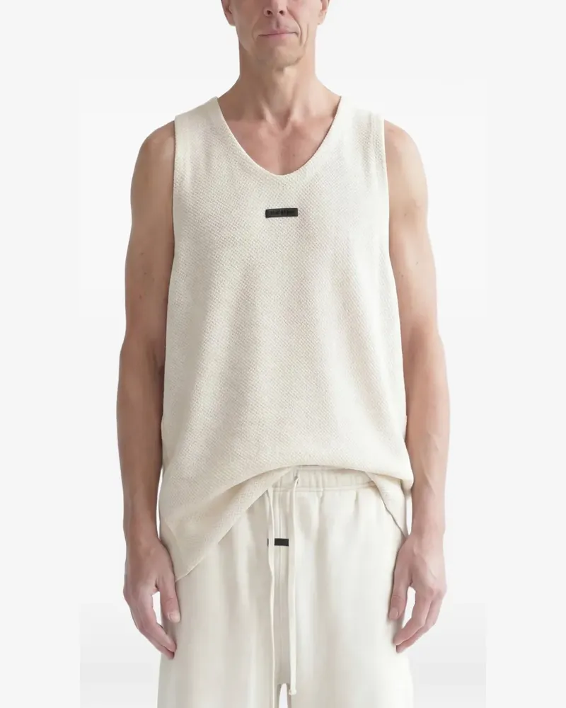 Fear of God logo-patch knitted tank top - Nude Nude