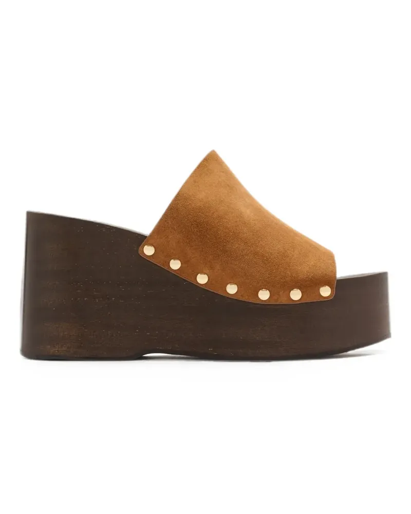 Stuart Weitzman Kata Plateau-Sandalen mit Nieten - Braun Braun