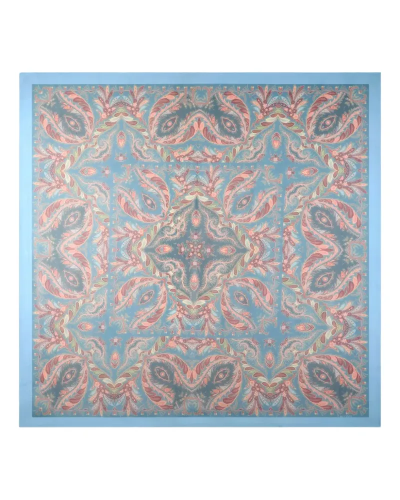 Etro Schal aus Seide mit Paisley-Print - Blau Blau
