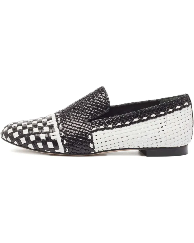 Stuart Weitzman Gewebte Slipper aus Leder - Schwarz Schwarz