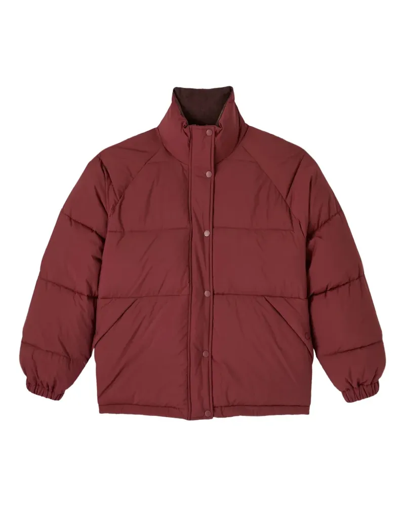A.P.C. Bordeauxrote wasserabweisende Steppjacke Rot