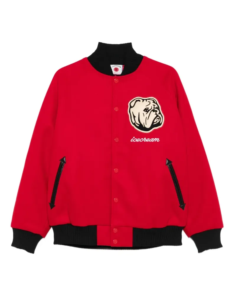 ICECREAM Bomberjacke mit Bulldog-Stickerei - Rot Rot