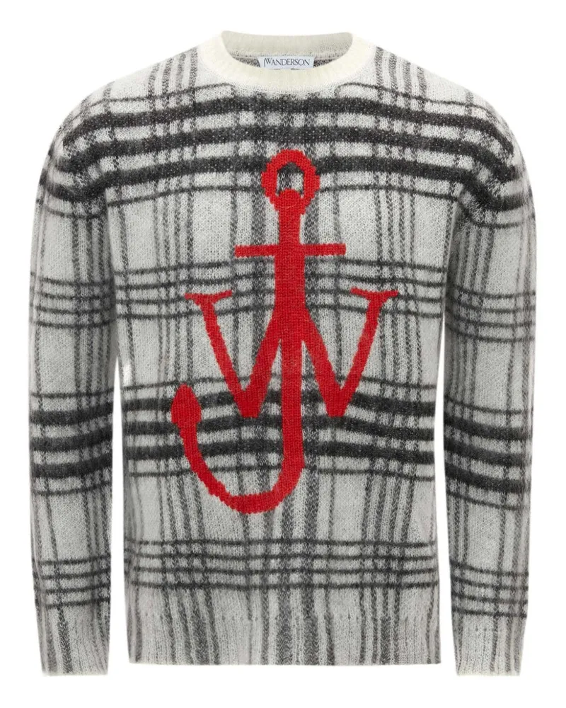 J.W.Anderson Pullover mit Schottenkaro - Weiß Weiß