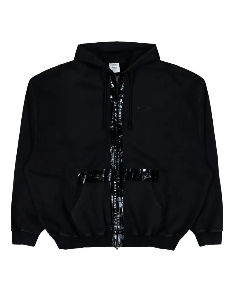 VETEMENTS taped zip-up hoodie - Schwarz Schwarz