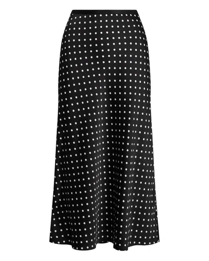 Ralph Lauren Midirock mit Polka Dots - Schwarz Schwarz
