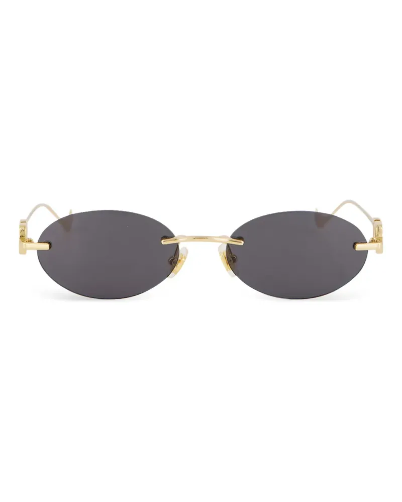 Valentino Garavani V-logo oval-frame sunglasses - Gold Gold