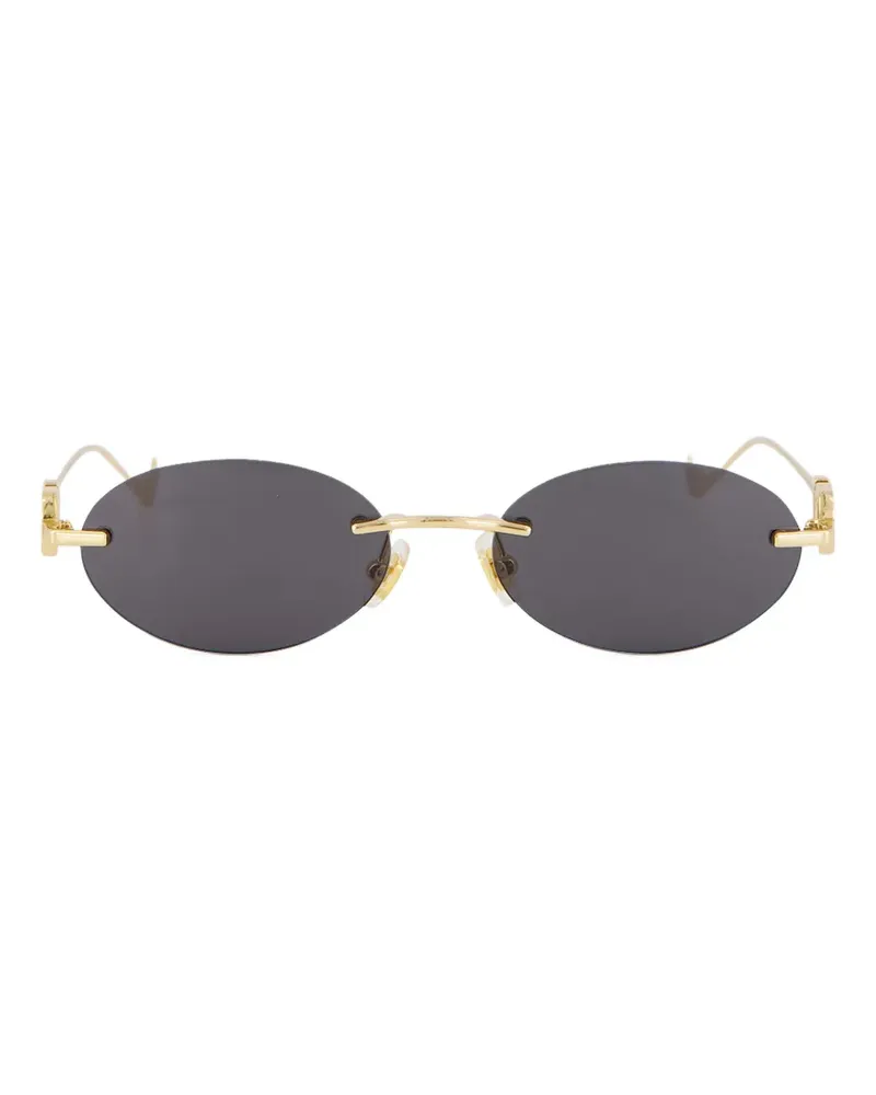 Valentino Garavani V-logo oval-frame sunglasses - Gold Gold