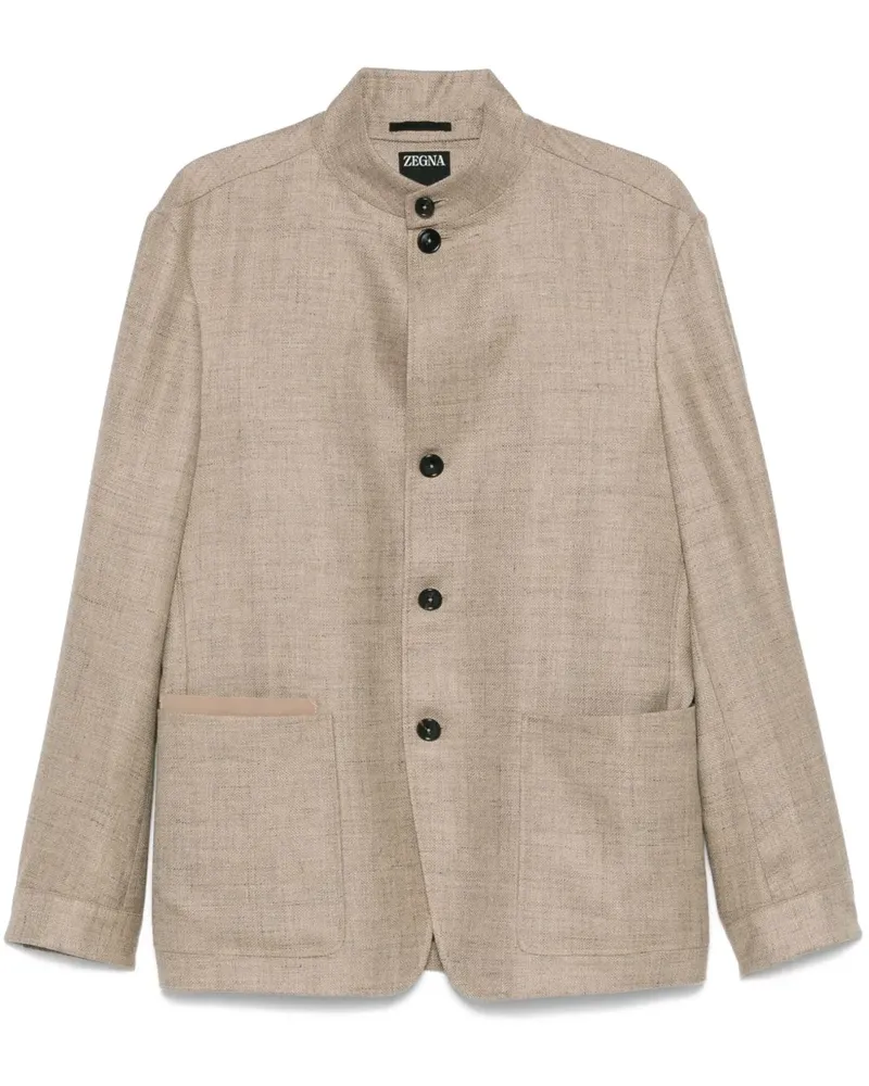 Ermenegildo Zegna Sakko mit Slub-Struktur - Nude Nude