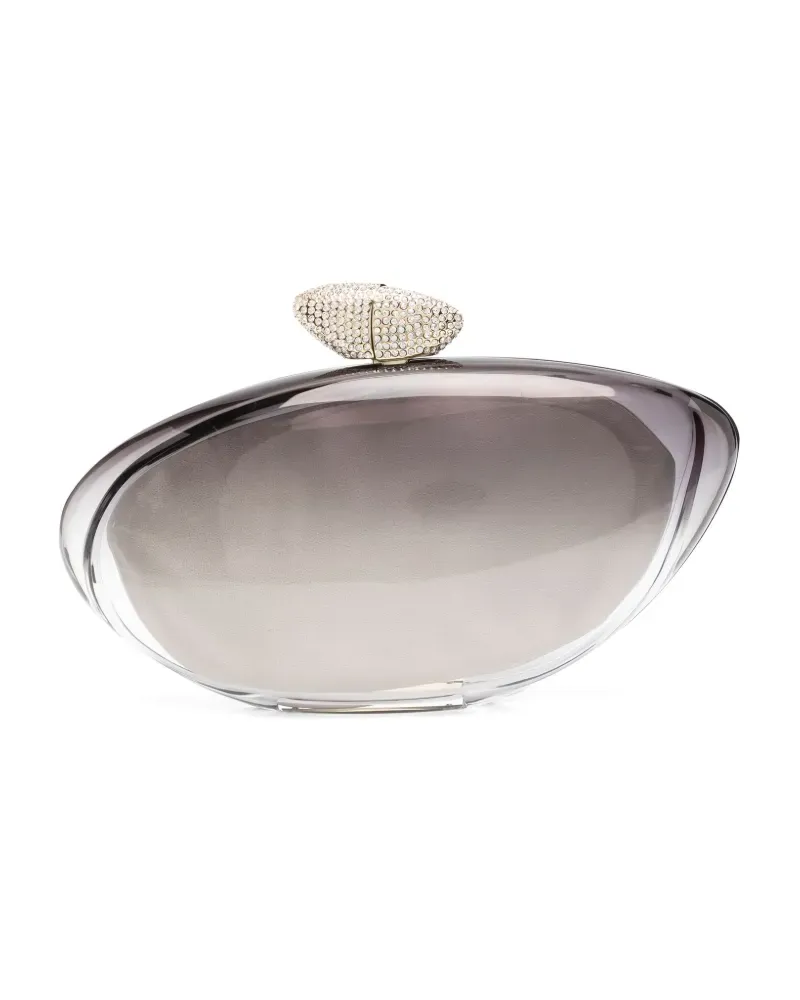 Benedetta Bruzziches Clutch mit Kristallverzierung - Grau Grau