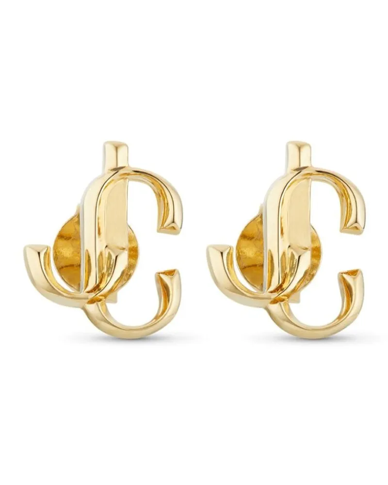Jimmy Choo Ohrstecker mit Logo - Gold Gold