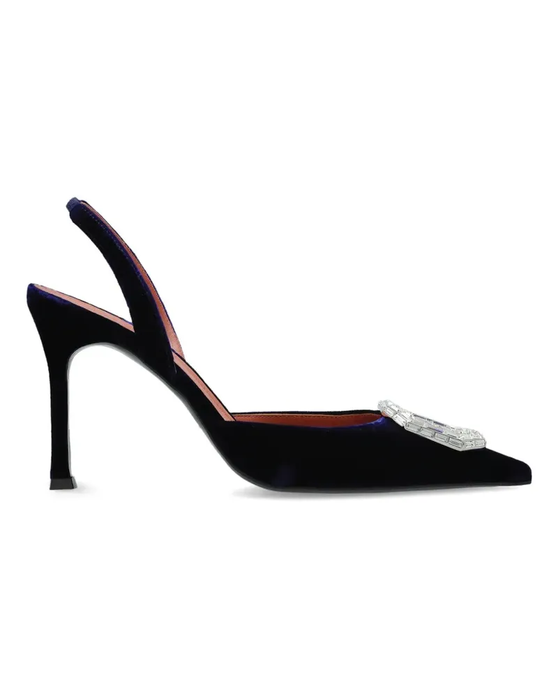 Amina Muaddi Pumps mit Kristallen - Blau Blau