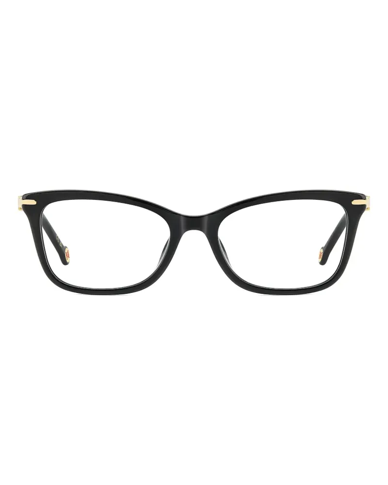 Carolina Herrera New York Cat-Eye-Brille mit Logo-Schild - Schwarz Schwarz
