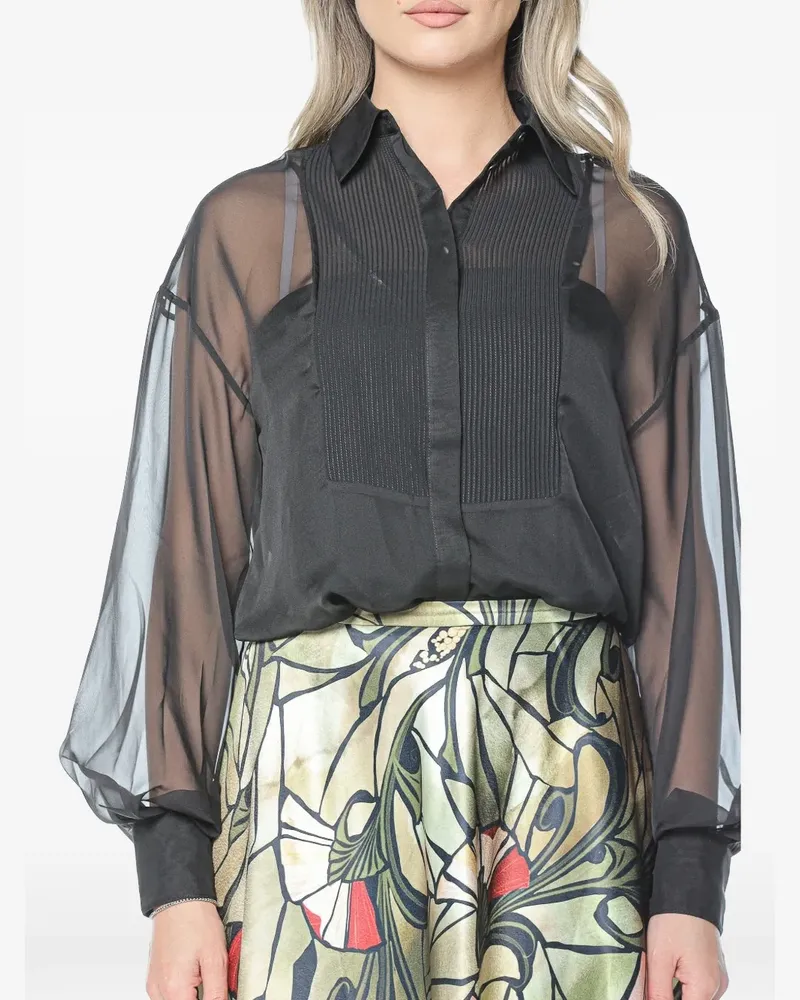 Ted Baker Rasiia bib-detail sheer shirt - Schwarz Schwarz