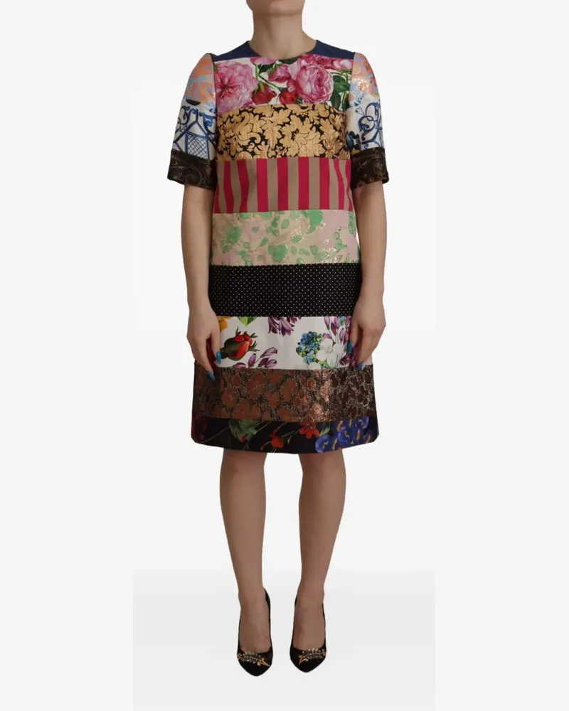 Dolce & Gabbana Minikleid im Patchwork-Look - Schwarz Schwarz