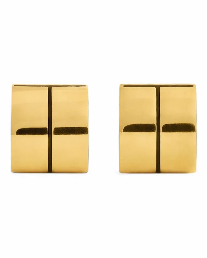 Totême Gestreifte Creolen - Gold Gold