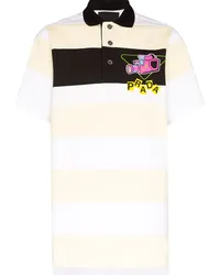 Prada Gestreiftes Poloshirt mit Kamera Weiß