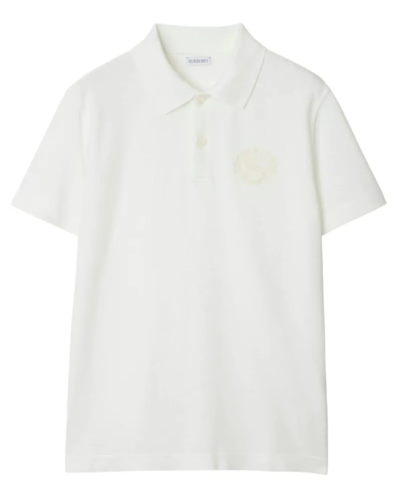 Burberry Poloshirt mit Ritteremblem - Weiß Weiß