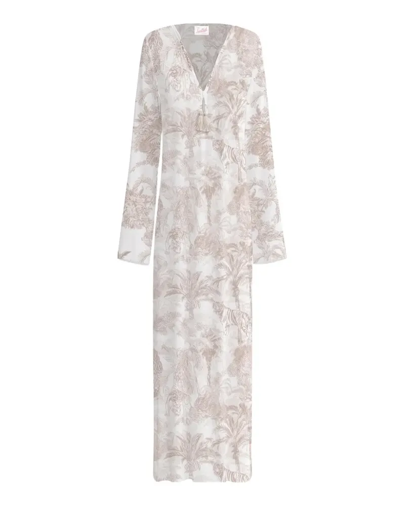MC2 Saint Barth palm-print V-neck maxi dress - Weiß Weiß